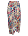 Isabel Marant Breena Floral Wrap Midi Skirt In Beige
