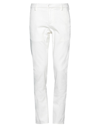 Dondup Man White Slim Gaubert Trousers In Lightweight Stretch Gabardine In Ivory