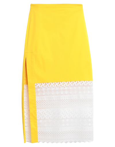 Ndegree21 Midi Skirts In Yellow