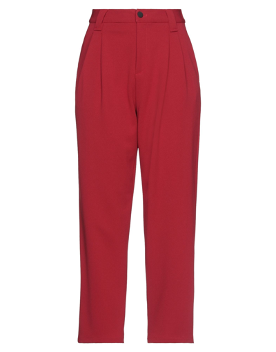 Merci .., Woman Pants Red Size 10 Polyester, Elastane