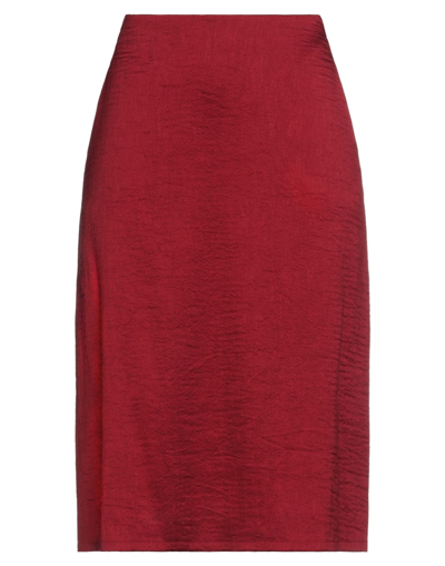Rose A Pois Midi Skirts In Red