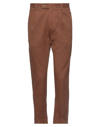 GREY DANIELE ALESSANDRINI GREY DANIELE ALESSANDRINI MAN PANTS BROWN SIZE 36 COTTON, ELASTANE