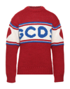 Gcds Tape Logo Sweater In Red