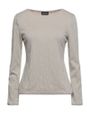 GIORGIO ARMANI GIORGIO ARMANI WOMAN SWEATER LIGHT GREY SIZE 10 VISCOSE, POLYAMIDE, CASHMERE, ELASTANE