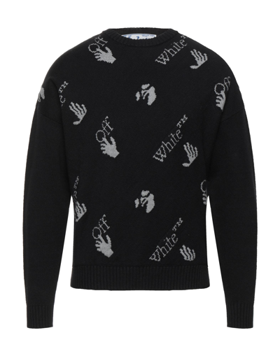 Off-white Man Sweater Black Size Xxl Cotton, Polyester