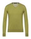 Alpha Studio Sweaters In Acid Green