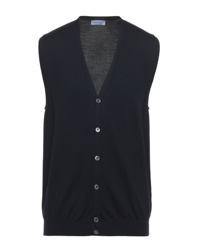 Gran Sasso Man Cardigan Midnight Blue Size 38 Virgin Wool