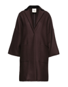 Semicouture Coats In Dark Brown
