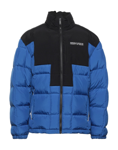 Marcelo Burlon County Of Milan Marcelo Burlon Cross Block Logo Down Jacket In Blue