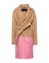 Dsquared2 Two-tone Stretch Wool Blend Coat  Multicoloured Dsquared Donna 38 In Pink