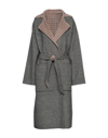Nanushka Alamo Reversible Houndstooth Wool And Silk-blend Coat In Black