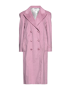 GCDS GCDS WOMAN COAT PINK SIZE 6 POLYESTER, POLYURETHANE