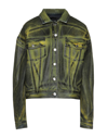 Msgm Denim Outerwear In Military Green