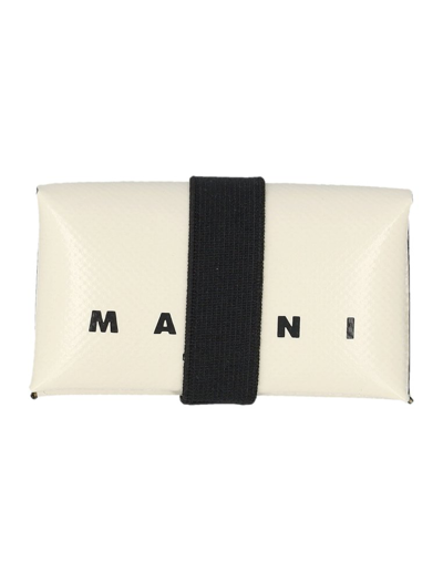Marni Logo Print Wallet In White