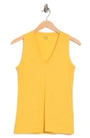 Madewell V-neck Cotton Tank In Pressed Sunflower