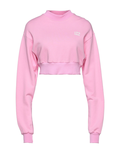 LIVINCOOL LIVINCOOL WOMAN SWEATSHIRT PINK SIZE L COTTON