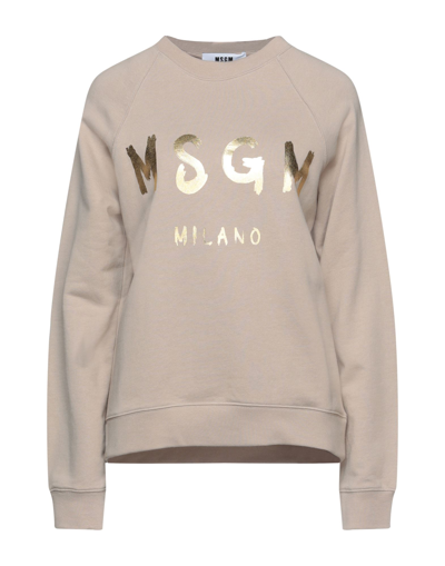 Msgm Sweatshirts In Beige