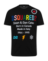 Dsquared2 Black Arcobaleno T-shirt In Black