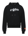 Heron Preston Black Cotton Hoodie With Ctnmb Print In Black