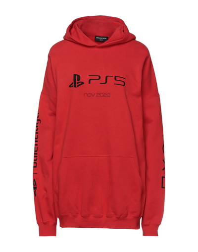 red balenciaga sweatshirt