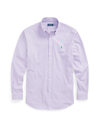 Polo Ralph Lauren Cotton Stretch Poplin Check Classic Fit Button Down Shirt In Lavender/white
