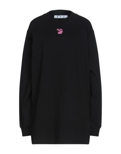 Off-white Woman Sweatshirt Black Size Xs Cotton, Elastane
