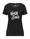 North Sails Woman T-shirt Black Size L Cotton