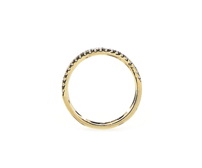 Apm Monaco Embellished Double Bar Ring In Gold