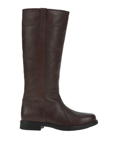 Divine Follie Knee Boots In Dark Brown