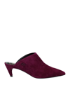 Roger Vivier Woman Mules & Clogs Purple Size 7 Soft Leather
