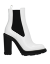 ALEXANDER MCQUEEN ALEXANDER MCQUEEN WOMAN ANKLE BOOTS WHITE SIZE 8 SOFT LEATHER