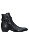 Saint Laurent Buckle-fastened Ankle Boots In Black