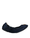 TOD'S TOD'S WOMAN BALLET FLATS MIDNIGHT BLUE SIZE 6 SOFT LEATHER