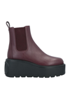 Valentino Garavani Ankle Boots In Maroon