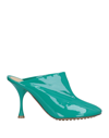 Bottega Veneta Dot Sock 90mm Mules In Emerald Green