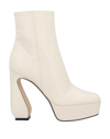 Sergio Rossi Ankle Boots In Ivory