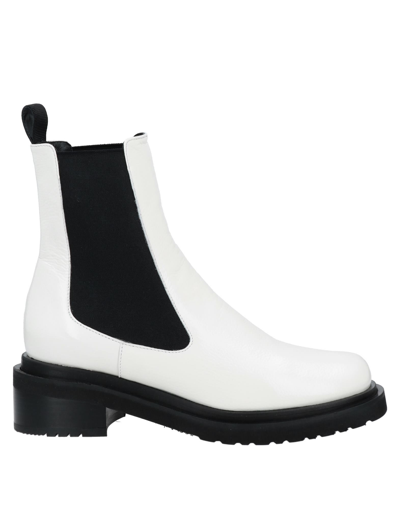 By Far Leather Chelsea Boots In White