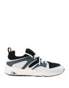 Puma Two-tone Panel Design Sneakers In Black