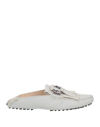 TOD'S TOD'S WOMAN MULES & CLOGS IVORY SIZE 5 SOFT LEATHER