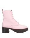 By Far Cobain Pebbled-leather Platform Ankle Boots In Pink