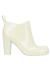 Bottega Veneta Shine Square Toe Ankle Rain Boots In White