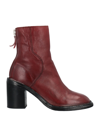MOMA MOMA WOMAN ANKLE BOOTS BRICK RED SIZE 10 SOFT LEATHER
