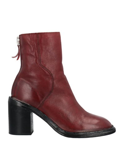 Moma Ankle Boots In Brick Red