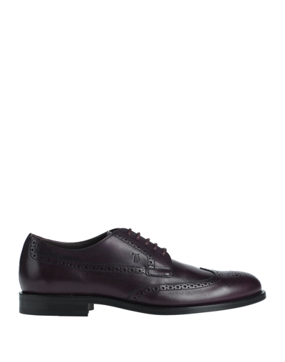Tod's Lace-up Shoes In Deep Purple
