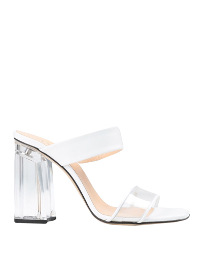 Mychalom Leather Heels Sandals In White