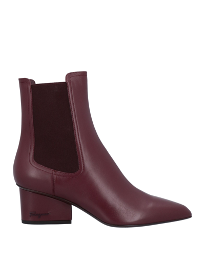 Ferragamo Ankle Boots In Deep Purple
