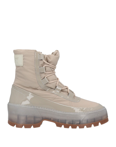 Msgm Ankle Boots In Beige