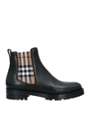 Burberry Allostock Leather Vintage Check Chelsea Booties In Black