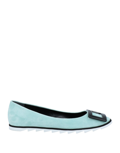 Roger Vivier Ballet Flats In Turquoise