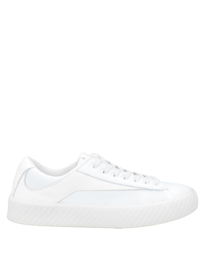 BY FAR BY FAR WOMAN SNEAKERS WHITE SIZE 8 SOFT LEATHER, TEXTILE FIBERS